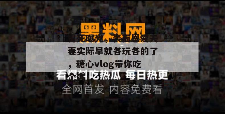 冒死曝光，表面恩爱夫妻实际早就各玩各的了，糖心vlog带你吃个爽！